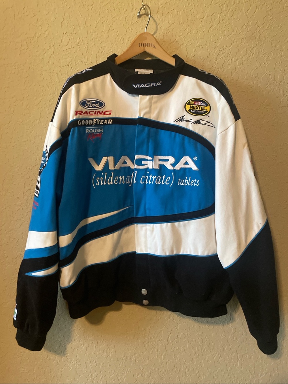 Mark Martin NASCAR Team Caliber Jacket Large Roush Racing Nextel Cup